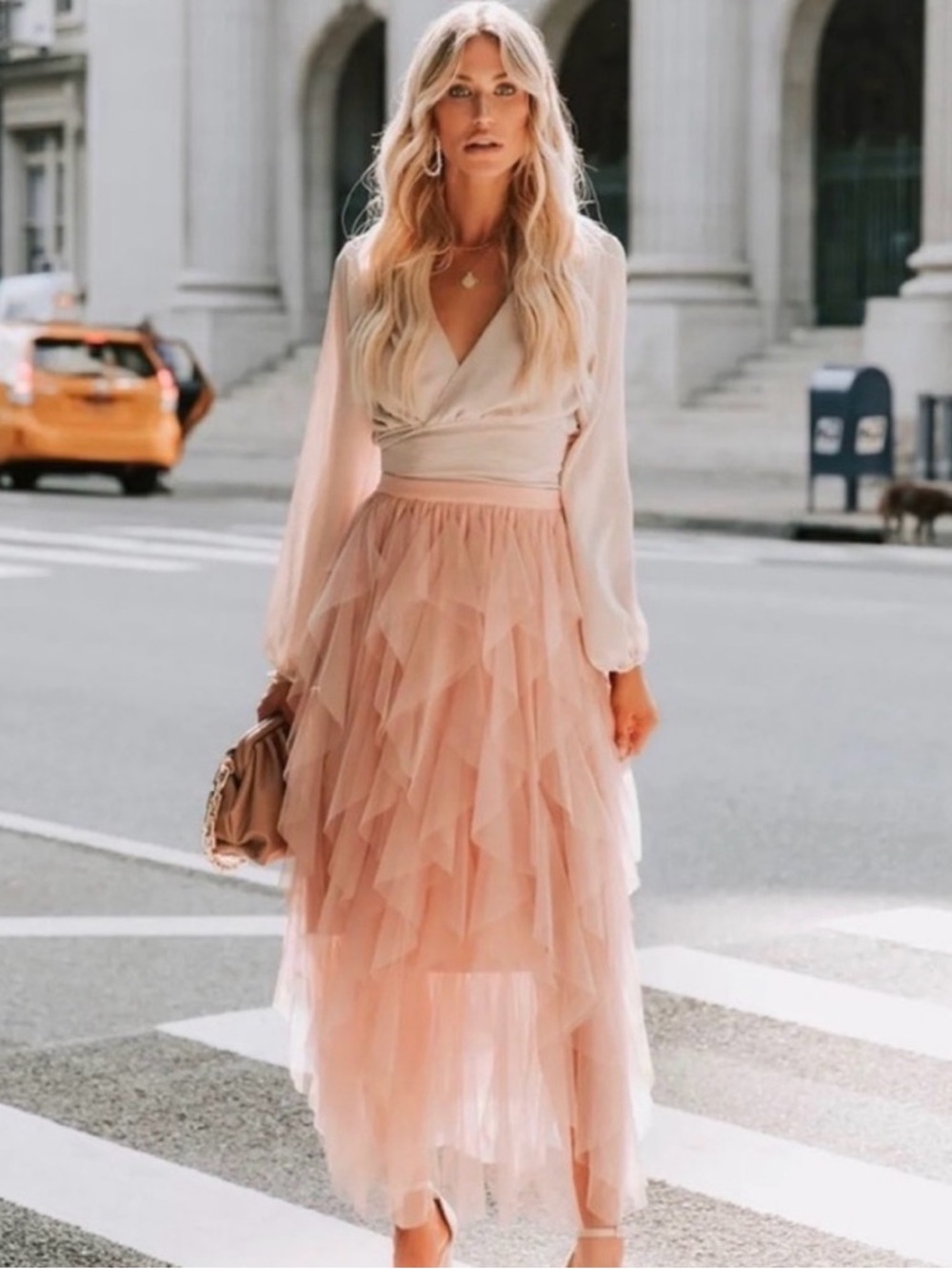 NWOT Vici Imperfection Ruffled Tiered Tulle Maxi Skirt
